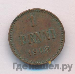 1 пенни 1908 года Для Финляндии