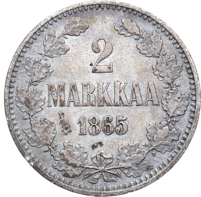 2 марки 1865 года S Для Финляндии