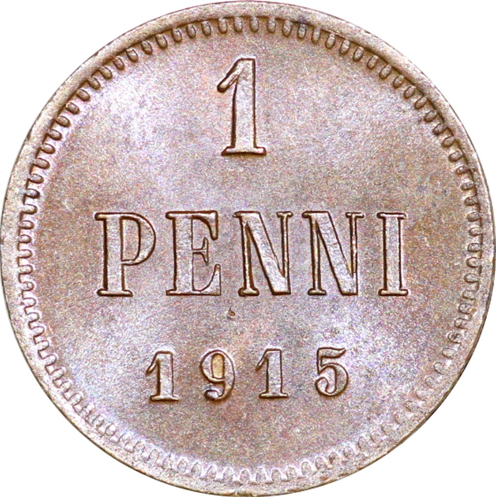 1 пенни 1915 года Для Финляндии