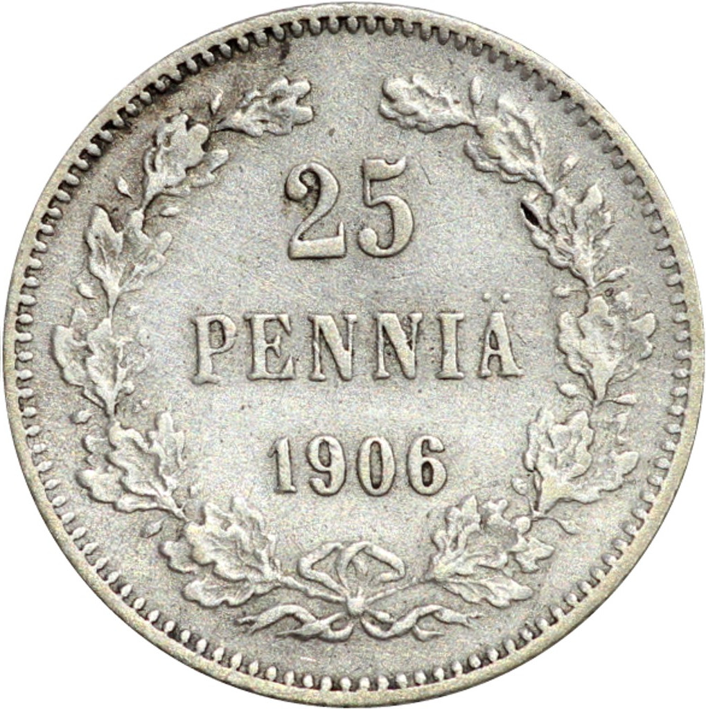 25 пенни 1906 года L Для Финляндии