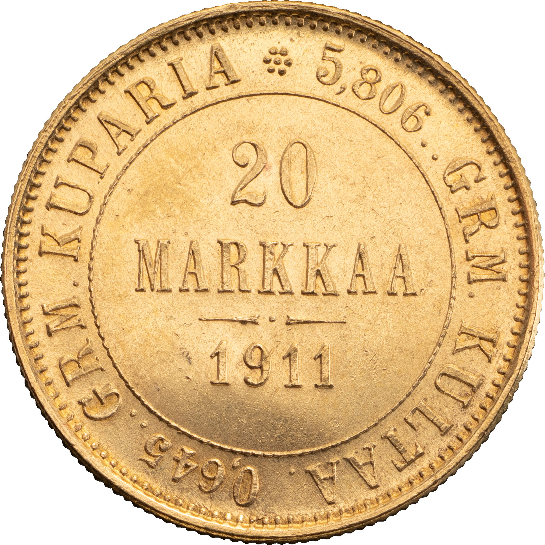 20 марок 1911 года L Для Финляндии