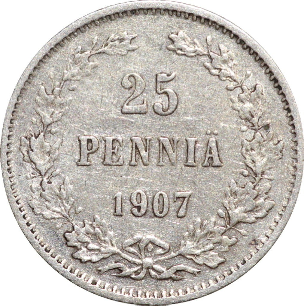 25 пенни 1907 года L Для Финляндии