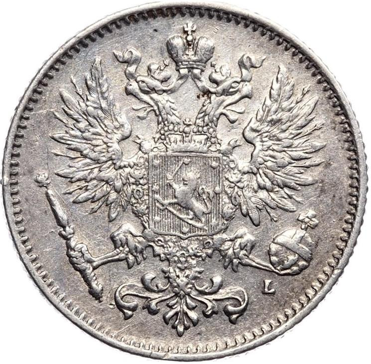 50 пенни 1907 года L Для Финляндии
