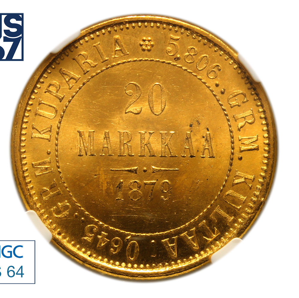 20 марок 1879 года S Для Финляндии