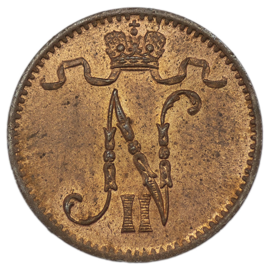 1 пенни 1909 года Для Финляндии
