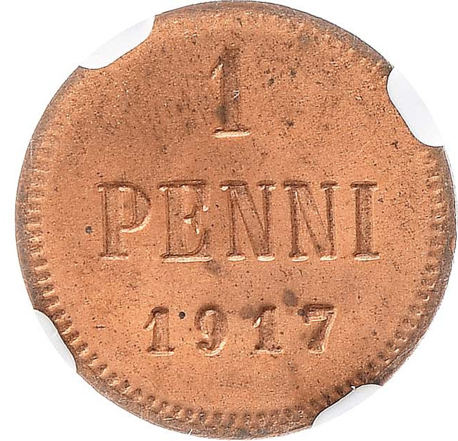 1 пенни 1917 года Для Финляндии