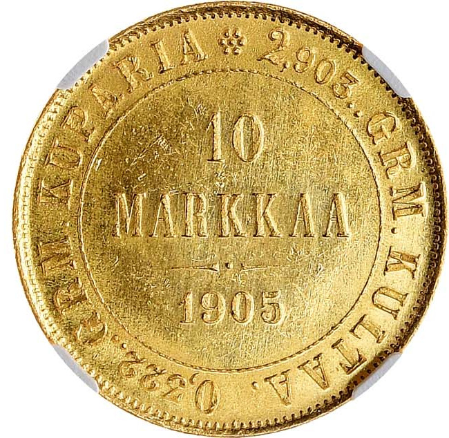 10 марок 1905 года L Для Финляндии