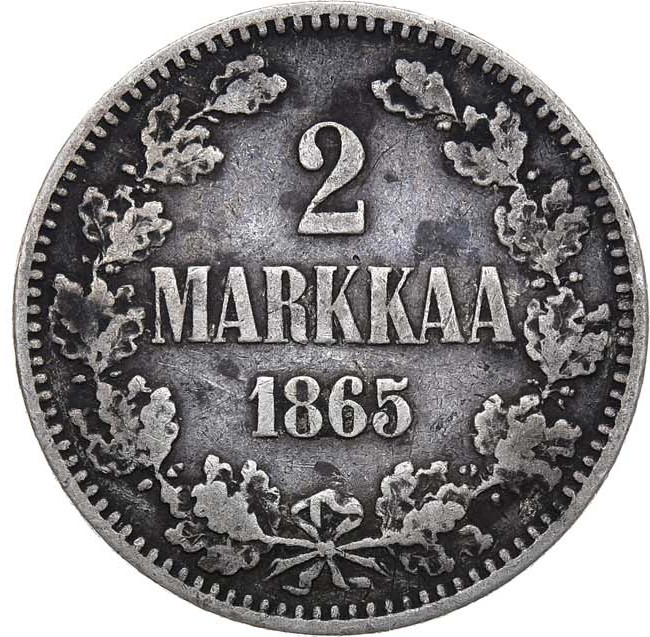 2 марки 1865 года S Для Финляндии