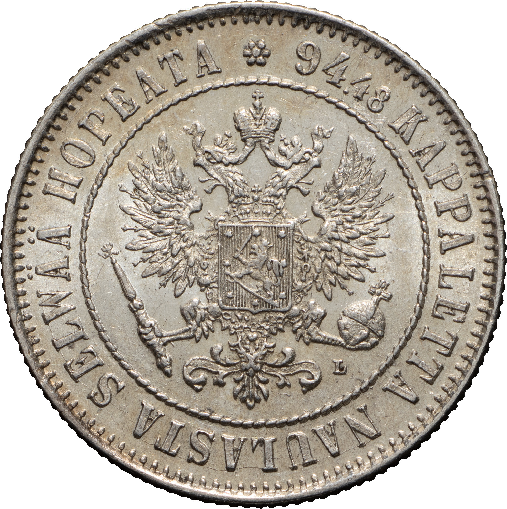 1 марка 1907 года L Для Финляндии