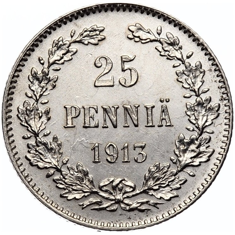 25 пенни 1913 года S Для Финляндии