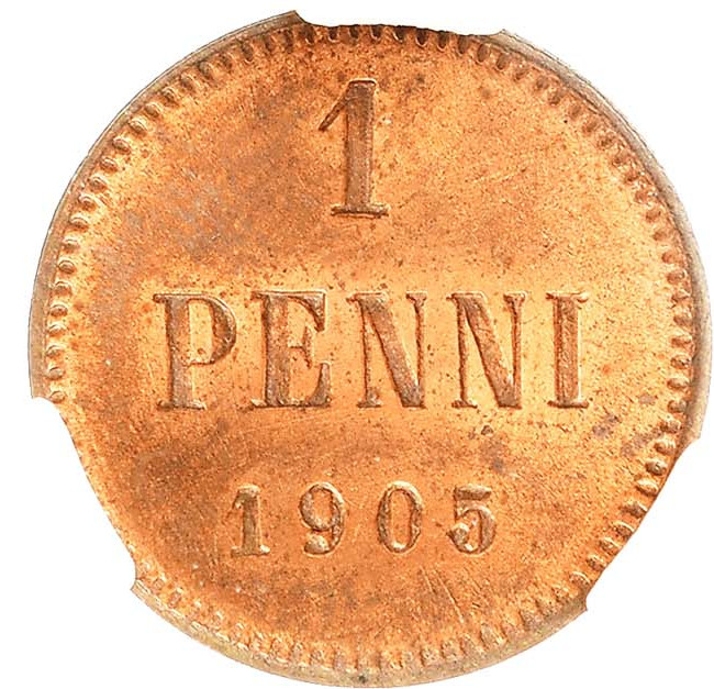 1 пенни 1905 года Для Финляндии