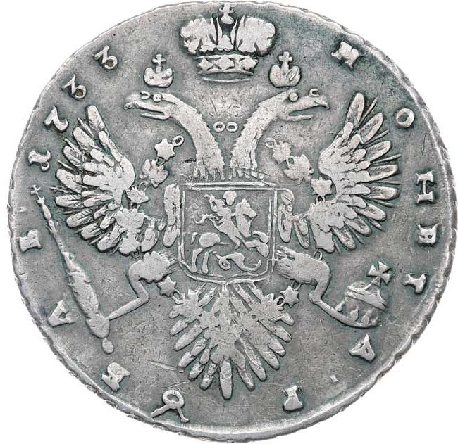 1 рубль 1733 года