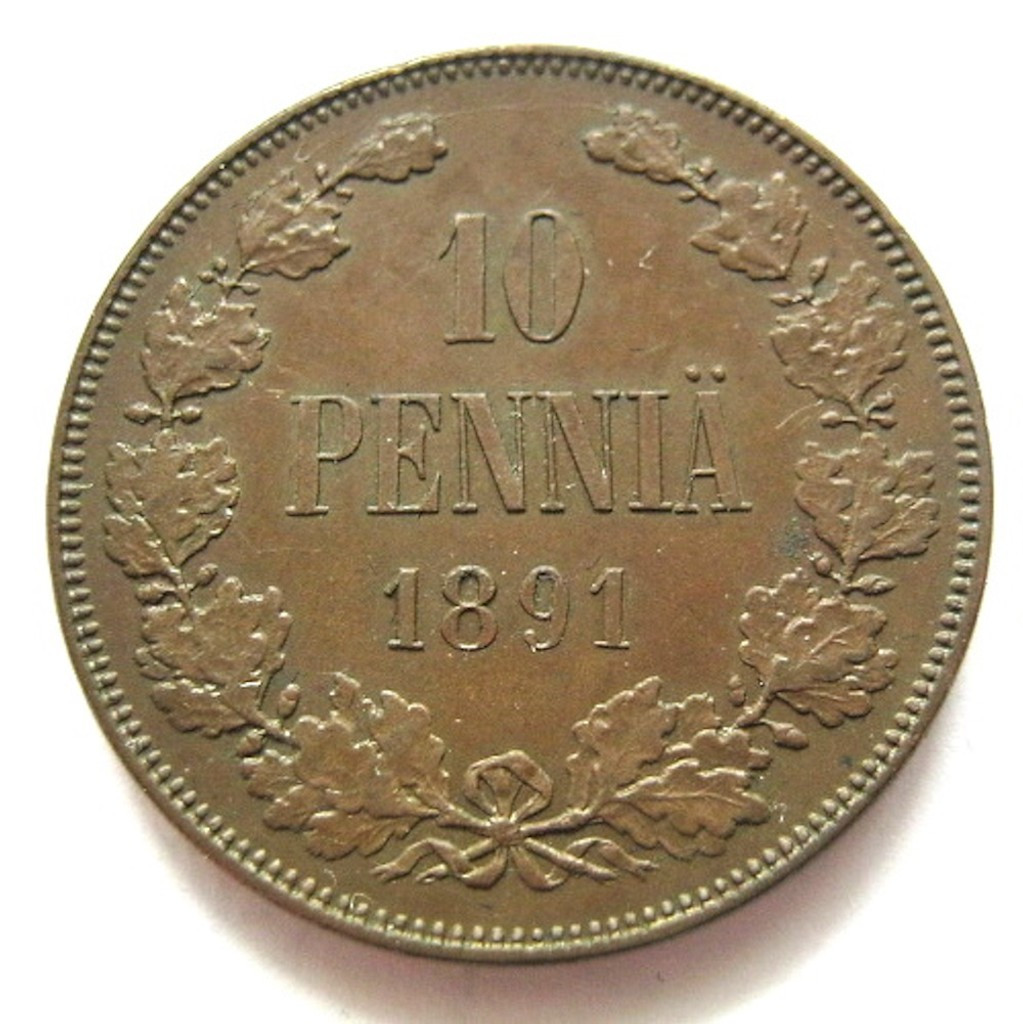 10 пенни 1891 года Для Финляндии