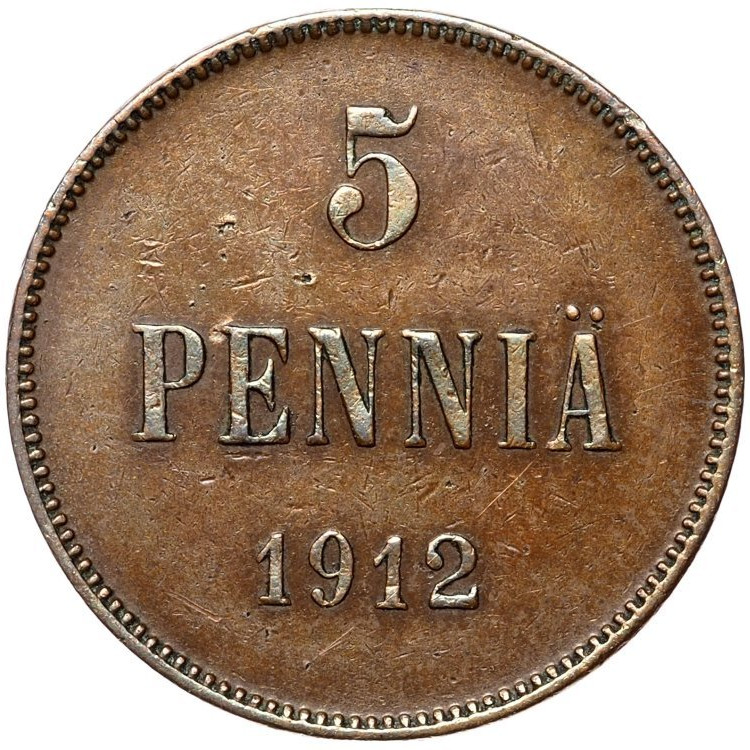 5 пенни 1912 года Для Финляндии