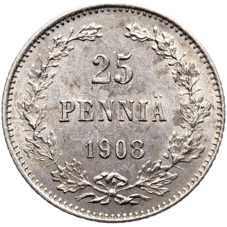25 пенни 1908 года L Для Финляндии