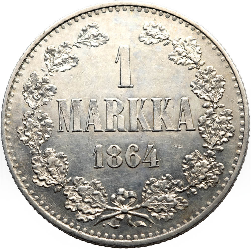 1 марка 1864 года S Для Финляндии