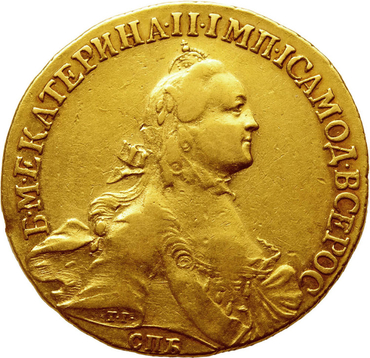 10 рублей 1764 года СПБ