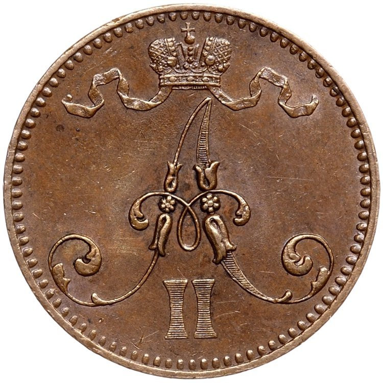 5 пенни 1866 года Для Финляндии