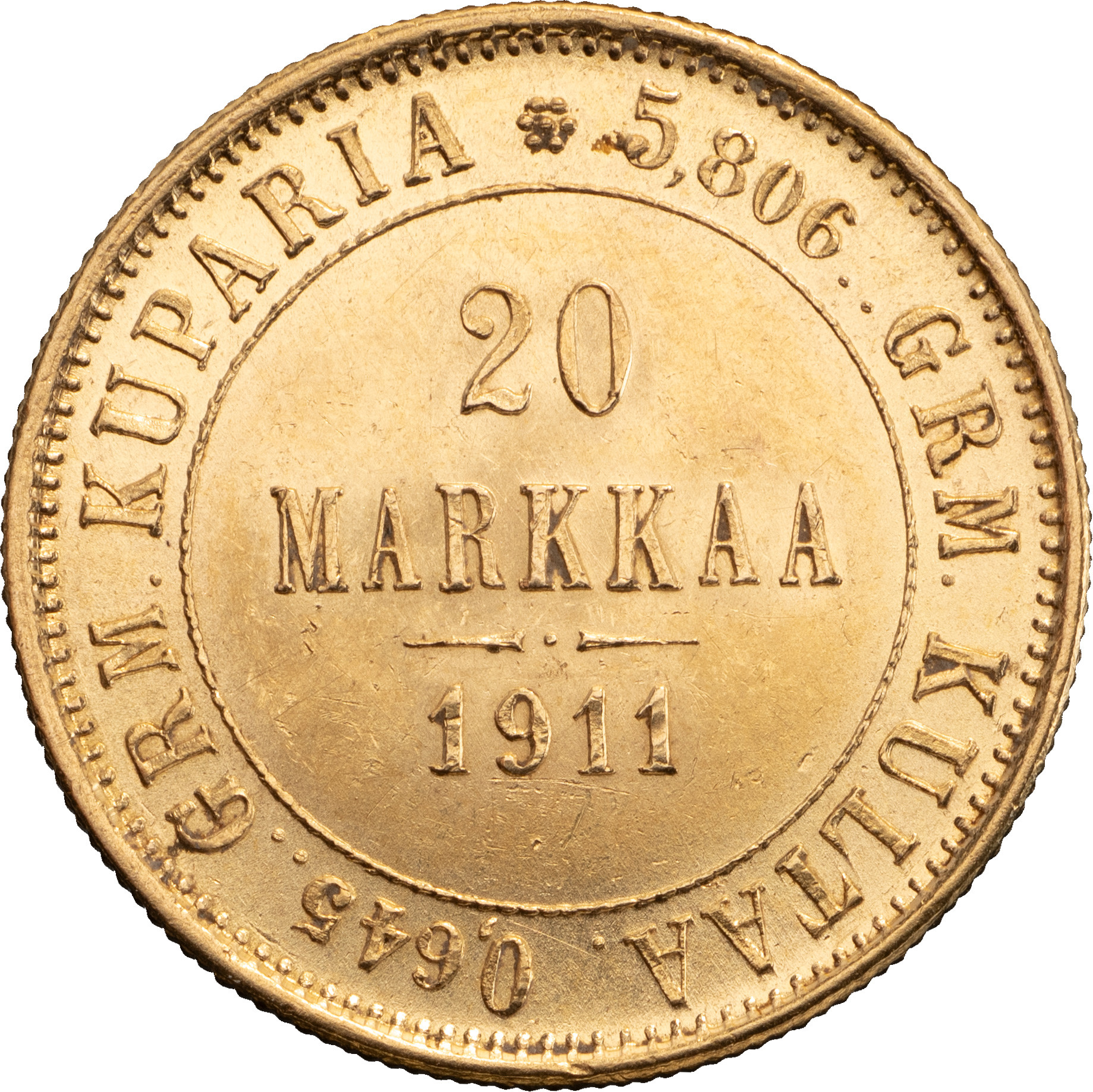 20 марок 1911 года L Для Финляндии