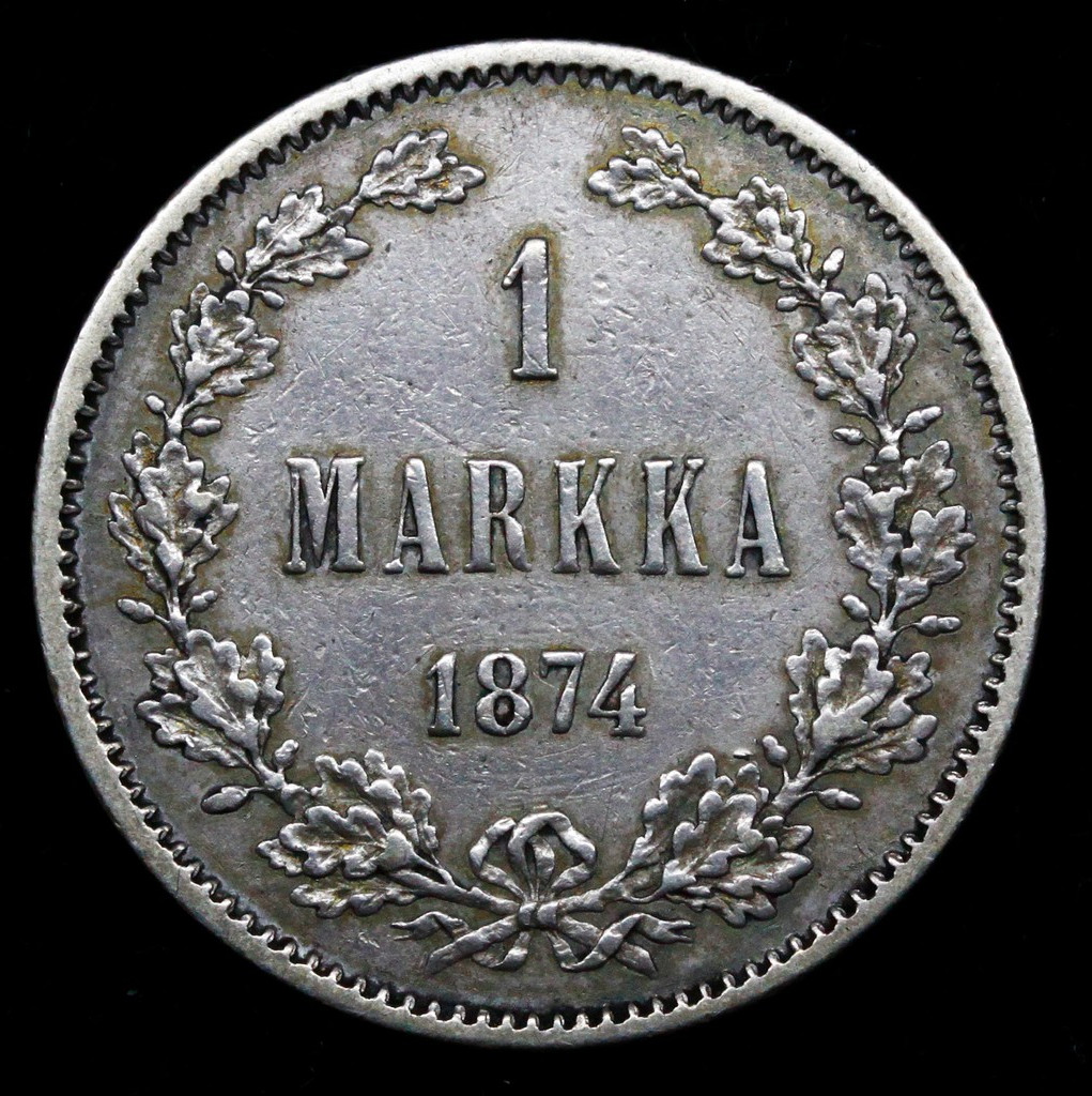 1 марка 1874 года S Для Финляндии