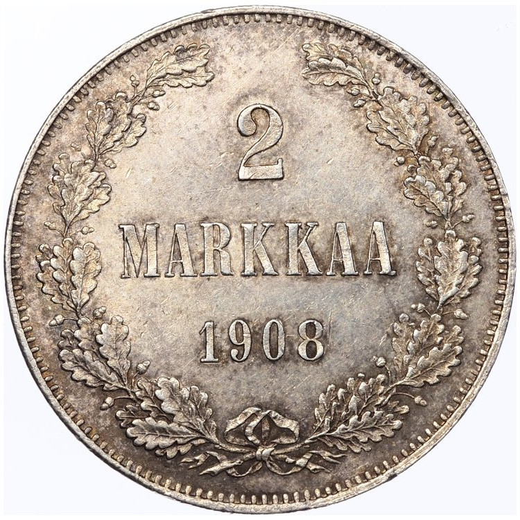 2 марки 1908 года L Для Финляндии