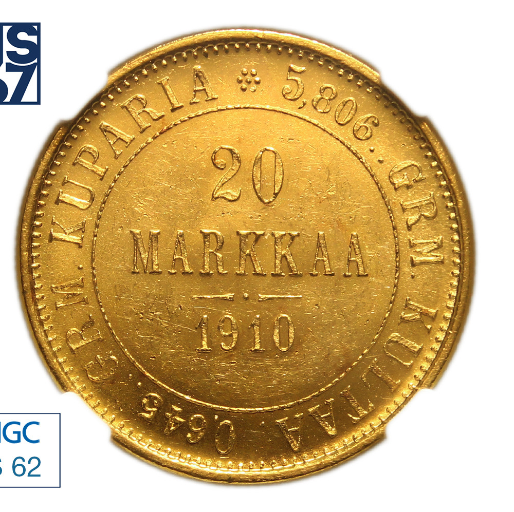 20 марок 1910 года L Для Финляндии