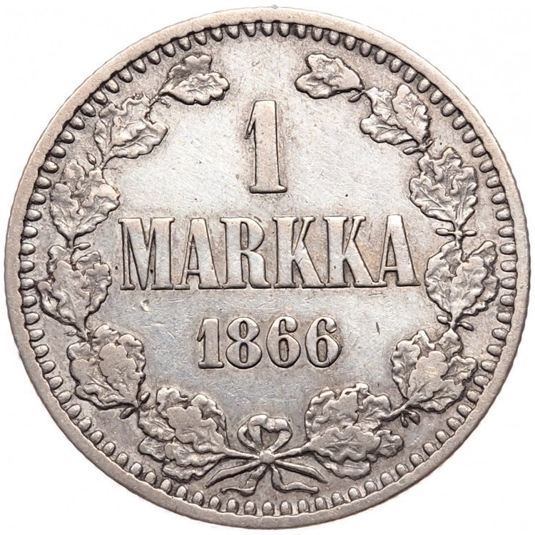 1 марка 1866 года S Для Финляндии