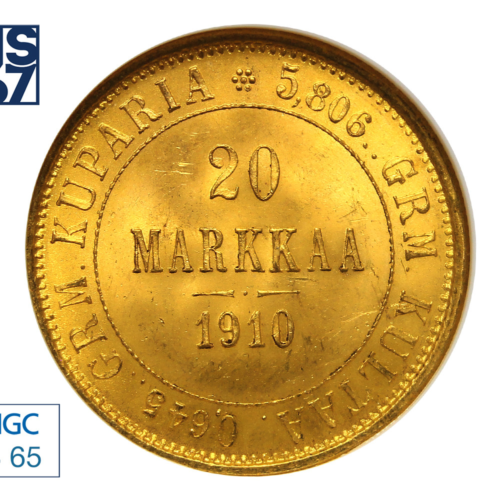 20 марок 1910 года L Для Финляндии