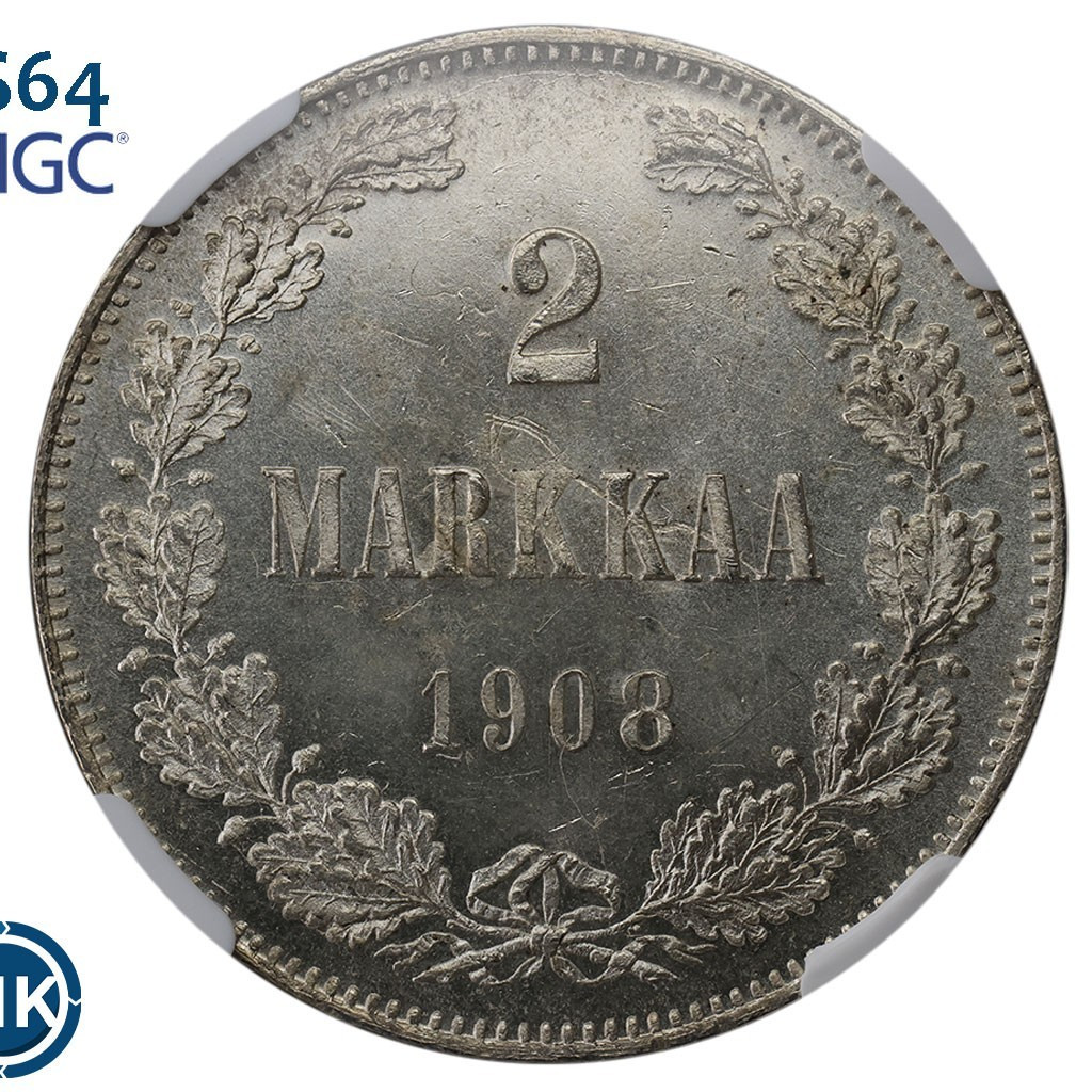 2 марки 1908 года L Для Финляндии