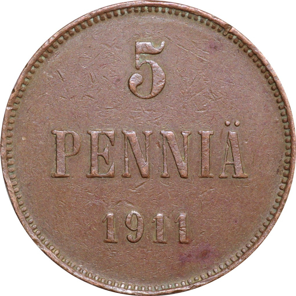 5 пенни 1911 года Для Финляндии