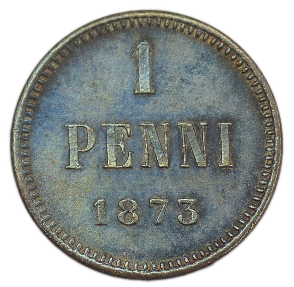 1 пенни 1873 года Для Финляндии