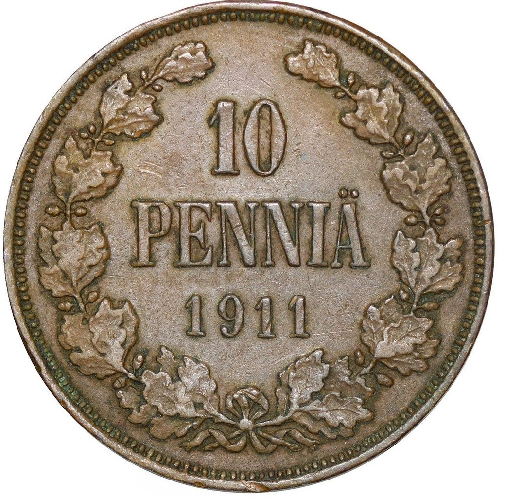 10 пенни 1911 года Для Финляндии