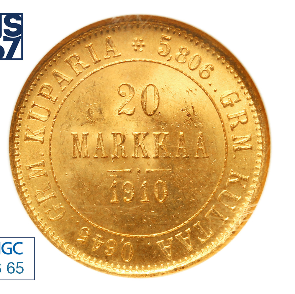 20 марок 1910 года L Для Финляндии