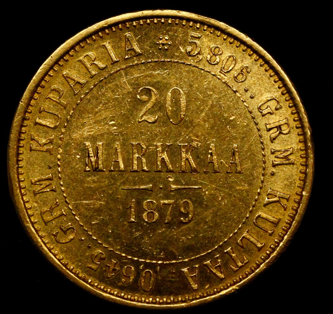 20 марок 1879 года S Для Финляндии