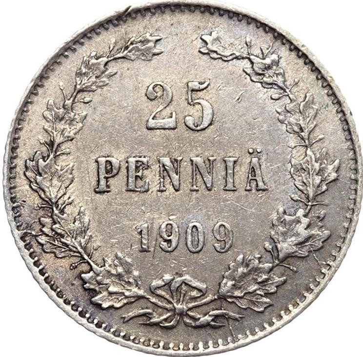 25 пенни 1909 года L Для Финляндии