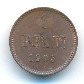 1 пенни 1905 года Для Финляндии
