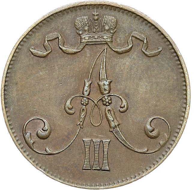 5 пенни 1888 года Для Финляндии