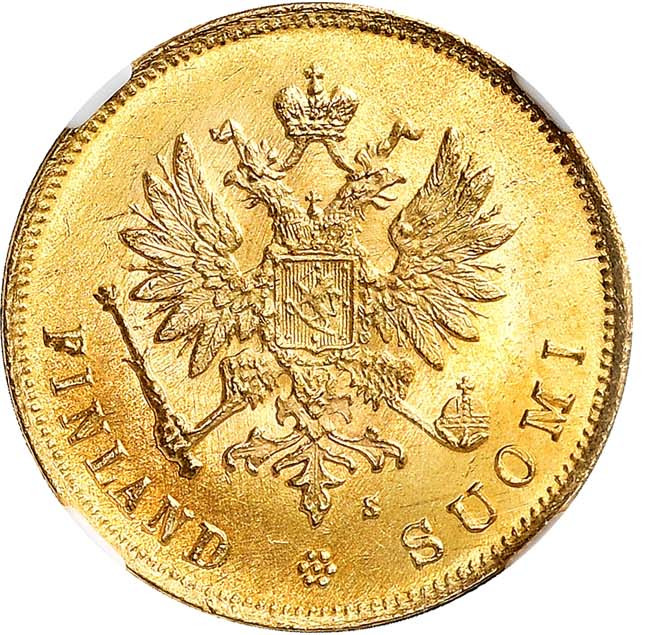 10 марок 1881 года S Для Финляндии