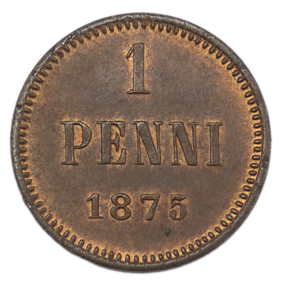 1 пенни 1875 года Для Финляндии