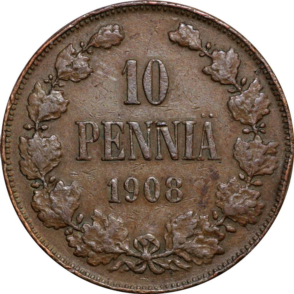 10 пенни 1908 года Для Финляндии