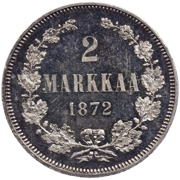 2 марки 1872 года S Для Финляндии
