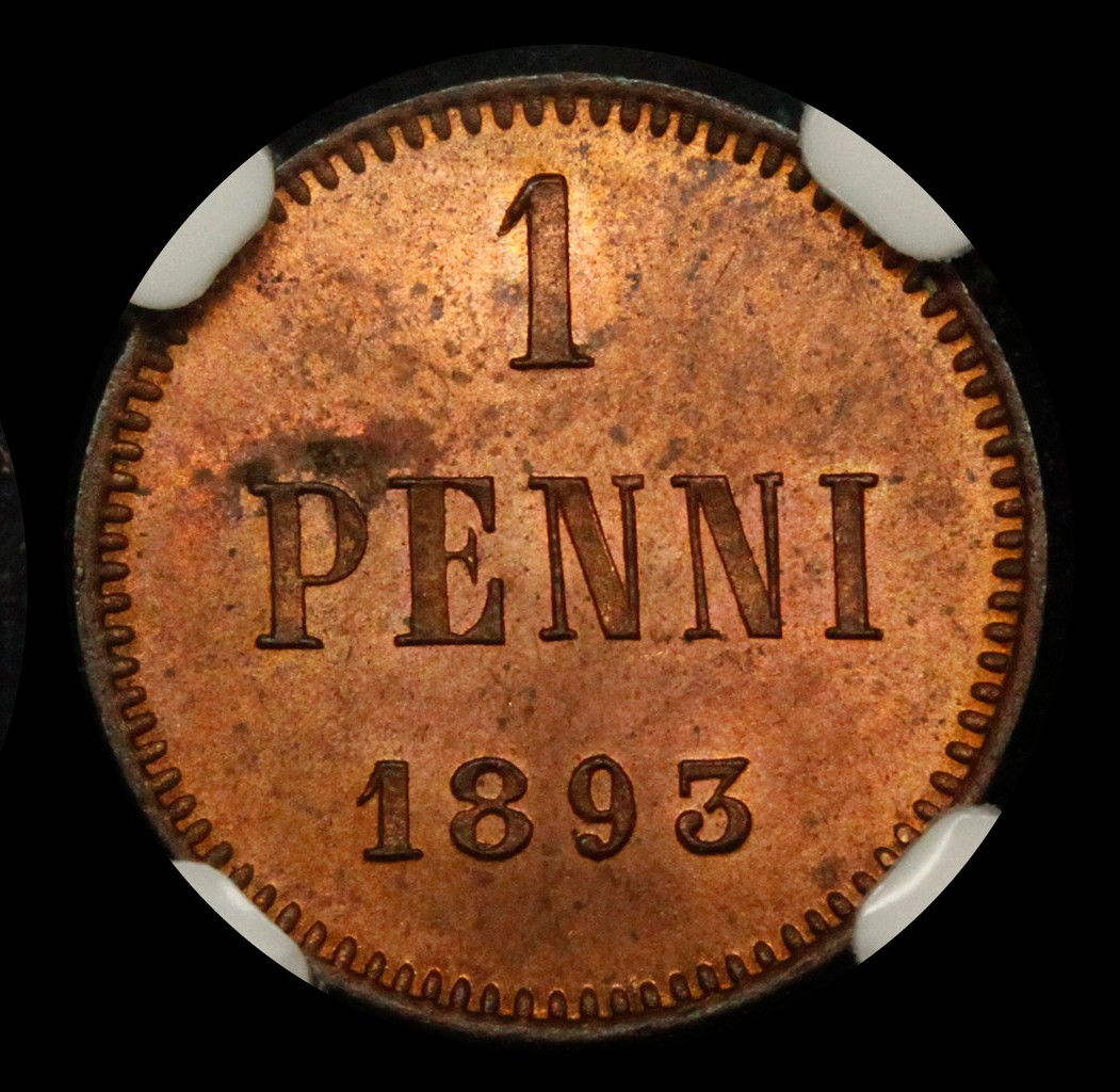 1 пенни 1893 года Для Финляндии