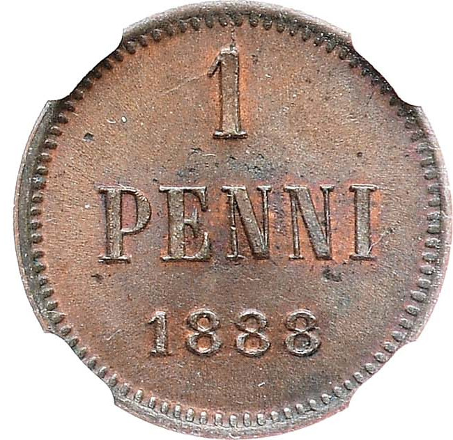 1 пенни 1888 года Для Финляндии