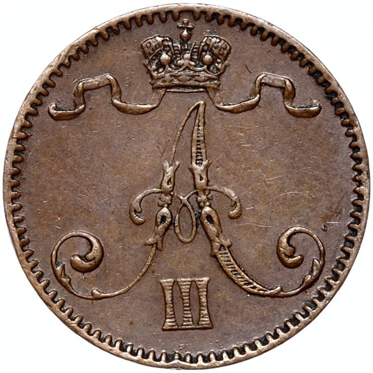 1 пенни 1893 года Для Финляндии