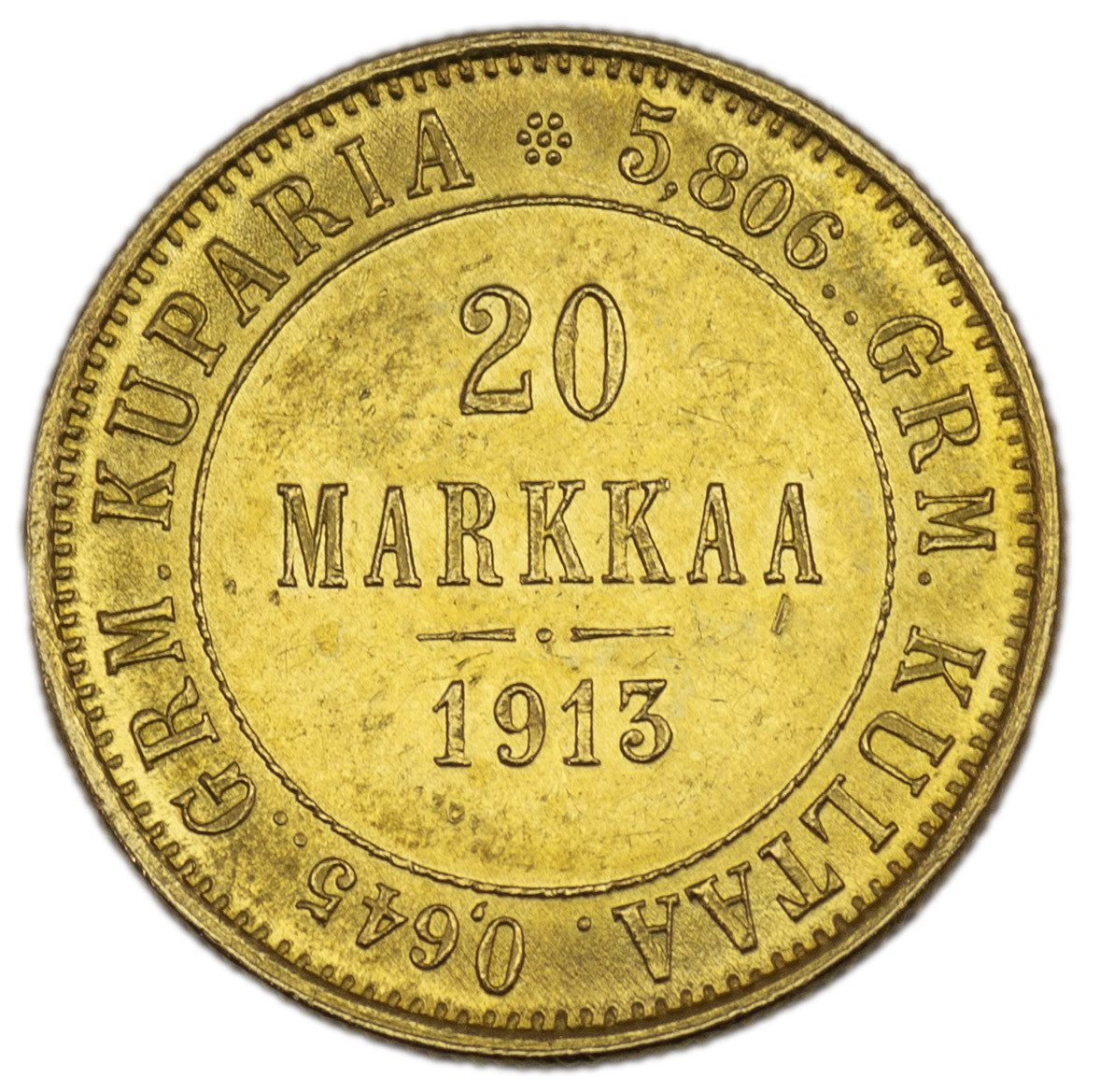 20 марок 1913 года S Для Финляндии