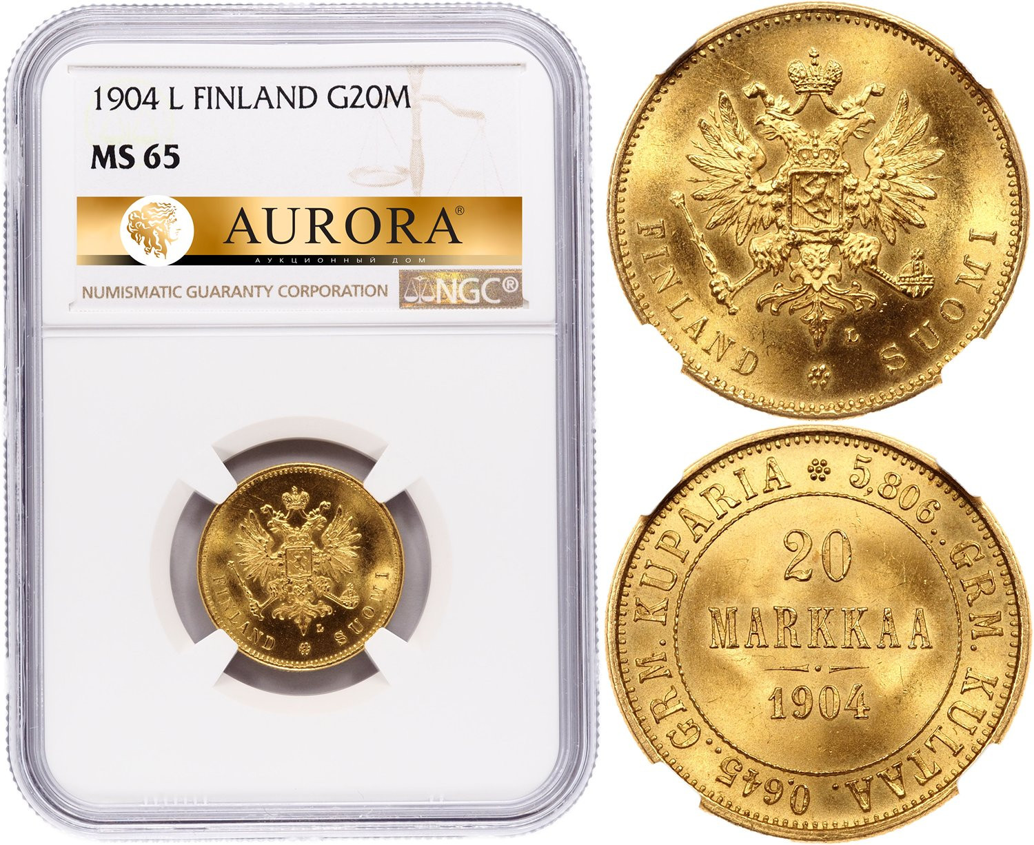 20 марок 1904 года L Для Финляндии