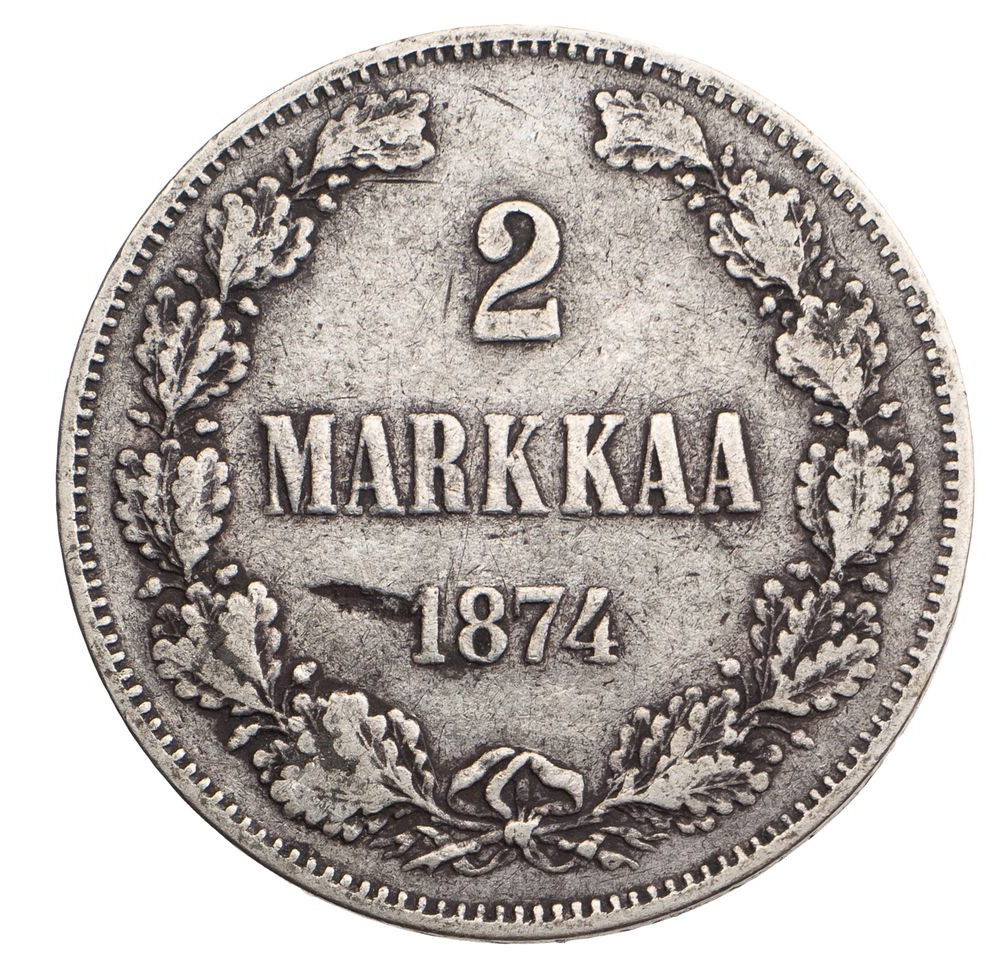 2 марки 1874 года S Для Финляндии