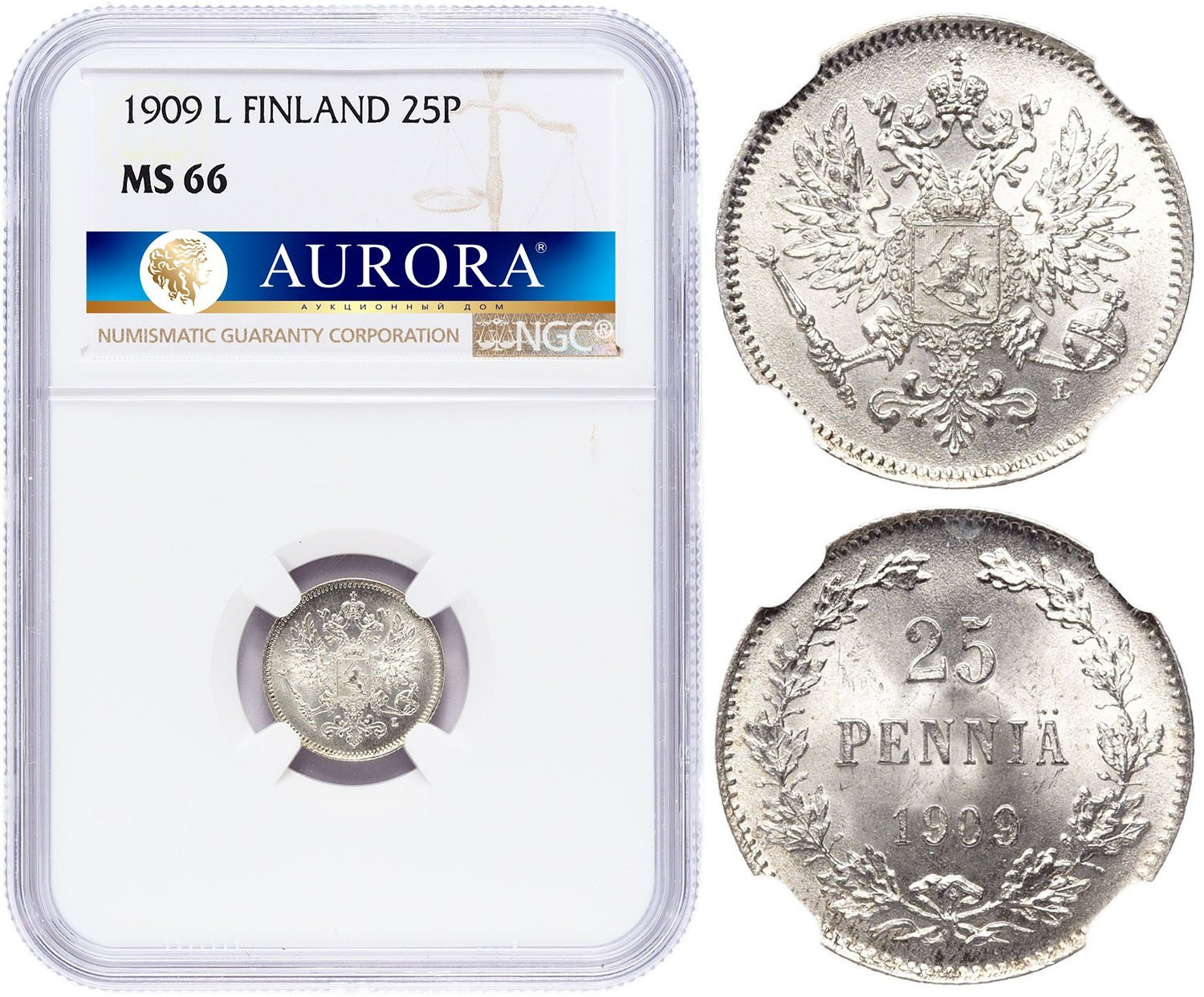25 пенни 1909 года L Для Финляндии