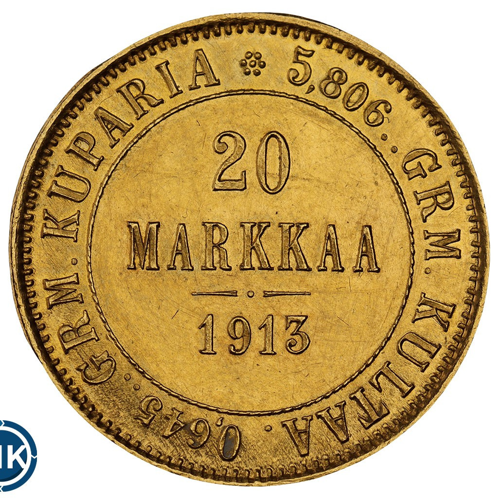 20 марок 1913 года S Для Финляндии