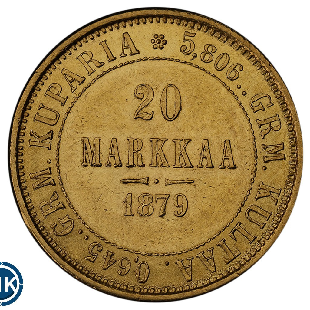 20 марок 1879 года S Для Финляндии